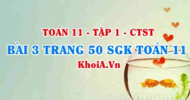 Bài 3 trang 50 SGK Toán 11 Tập 1 Chân trời sáng tạo